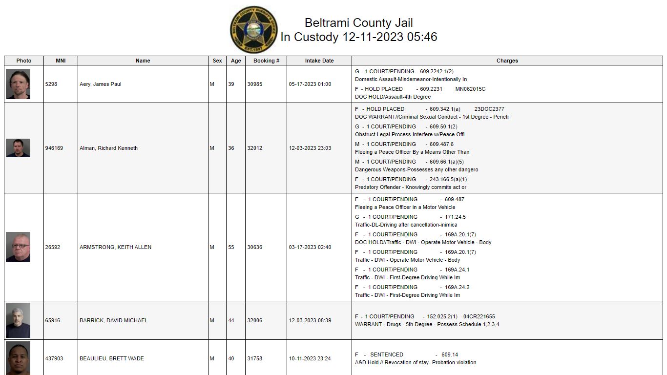 Custody - Beltrami County Minnesota